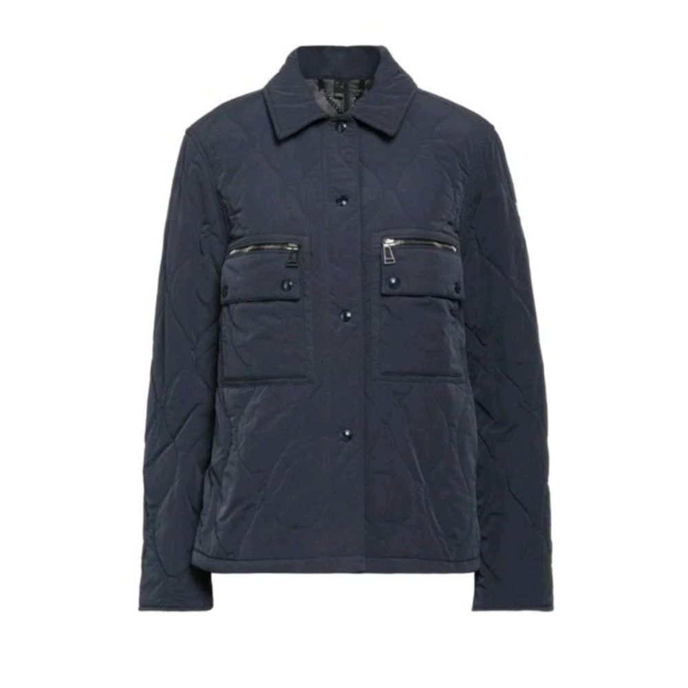Belstaff Women's 4 Oval Jacket Dark Ink Snap Button Quilted Quiet Luxury‎